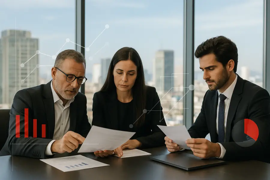 Equipo de Arven Brokers evaluando estructuras de riesgo, contratos y garantías empresariales