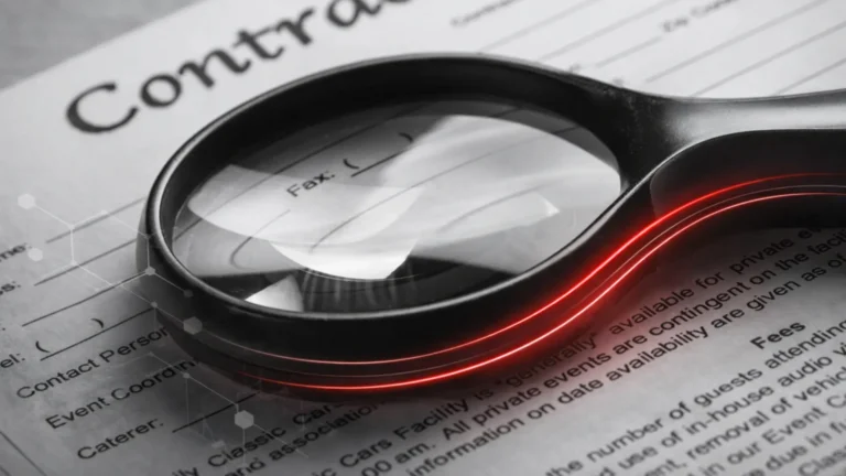 Revisión de contrato empresarial antes de asumir una obligación contractual