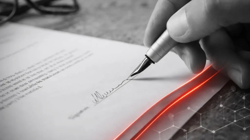 Firma de contrato empresarial como respaldo de una obligación garantizada mediante fianza